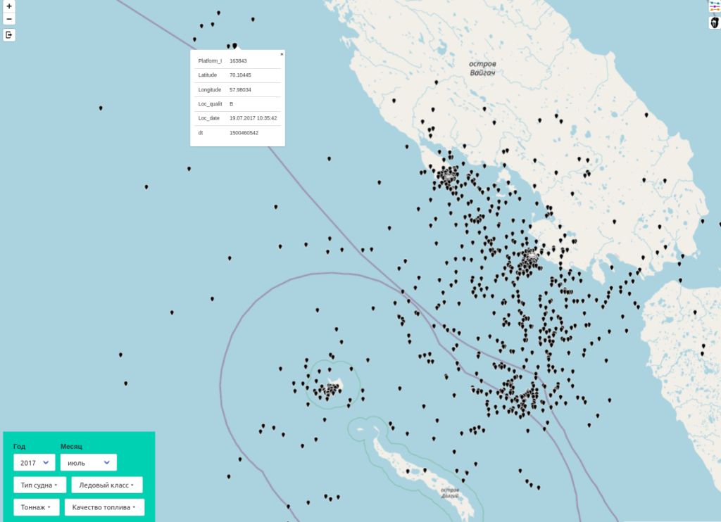 Shipping traffic and walrus in Pechora sea: research and interactive ...