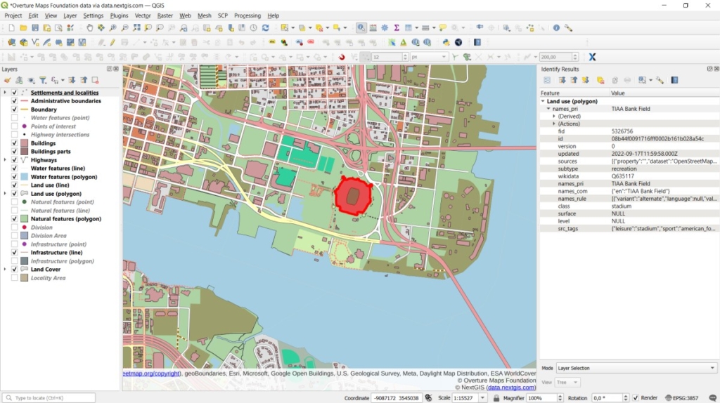 OMF dataset in QGIS