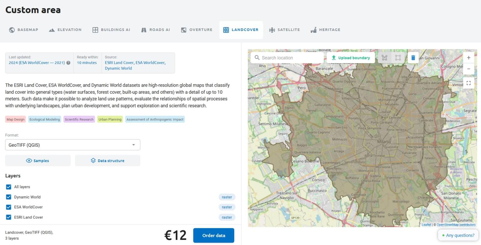 Landcover on NextGIS Data