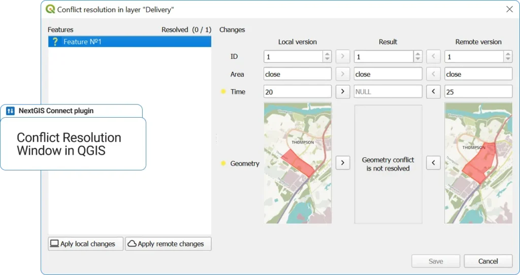 Conflict resolution window