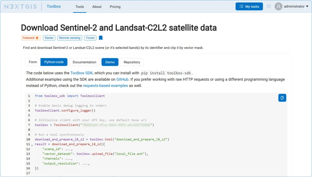 NextGIS Toolbox SDK (API)